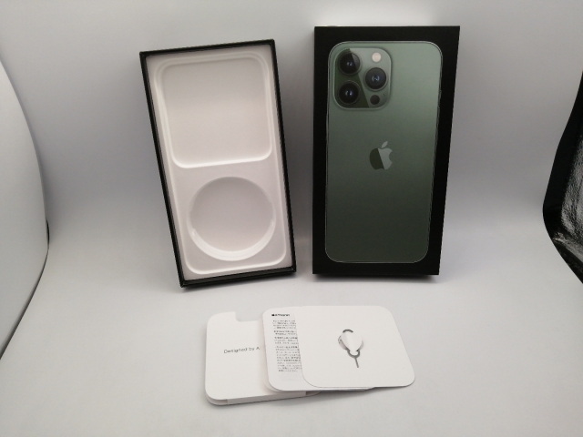 【中古】Apple 国内版 【SIMフリー】 iPhone 13 Pro 256GB アルパイングリーン MNDY3J/A【秋葉本店】保証期間１ヶ月【ランクA】