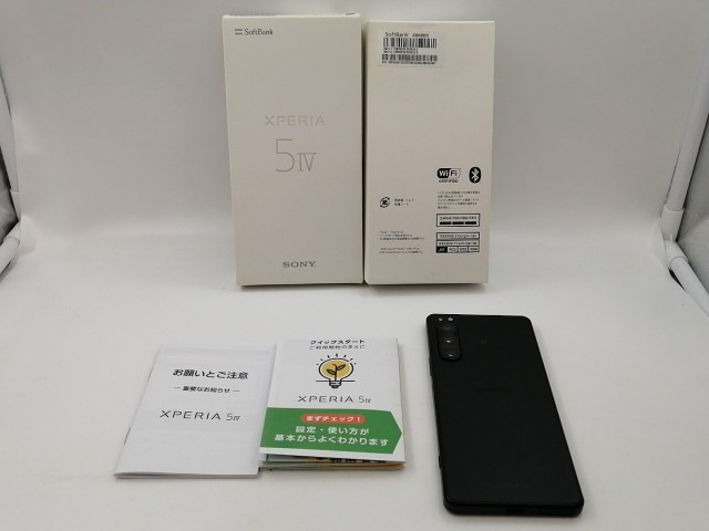 【中古】SONY SoftBank 【SIMフリー】 Xperia 5 IV 8GB 128GB A204SO ブラック【大須2】保証期間１ヶ月【ランクA】