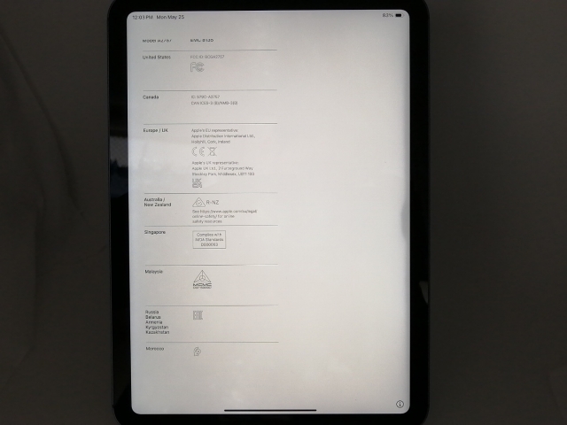 【中古】Apple au 【SIMフリー】 iPad（第10世代/2022） 64GB ブルー MQ6K3J/A【大須2】保証期間１ヶ月【ランクC】_7
