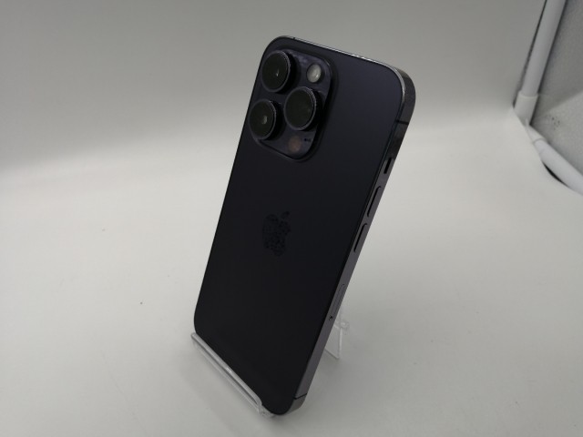 【中古】Apple au 【SIMフリー】 iPhone 14 Pro 128GB ディープパープル MQ0F3J/A【大須2】保証期間１ヶ月【ランクA】