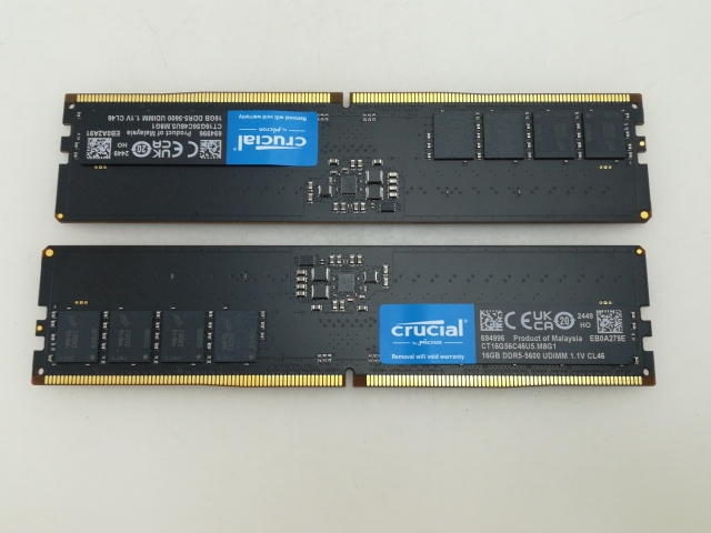 【中古】DDR5 16GB 2枚組（合計32GB） DDR5-5600(PC5-44800)【デスクトップPC用】【大須】保証期間１週間 38,987円