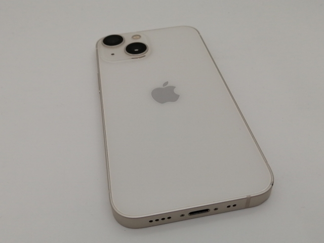 【中古】【赤ロム保証あり】Apple au 【SIMフリー】 iPhone 13 mini 256GB スターライト MLJK3J/A【なんば】保証期間１ヶ月【ランクC】