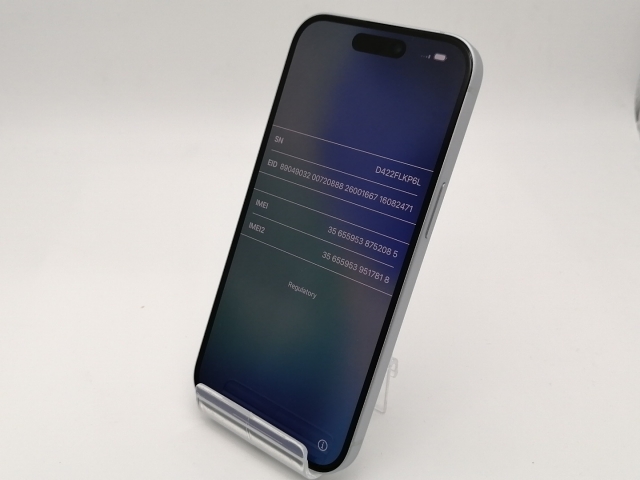 【中古】Apple 国内版 【SIMフリー】 iPhone 15 128GB ブルー MTML3J/A【なんば】保証期間１ヶ月【ランクB】