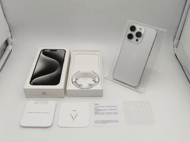 【中古】Apple 国内版 【SIMフリー】 iPhone 15 Pro 256GB ホワイトチタニウム MTUD3J/A【なんば】保証期間１ヶ月【ランクB】_3