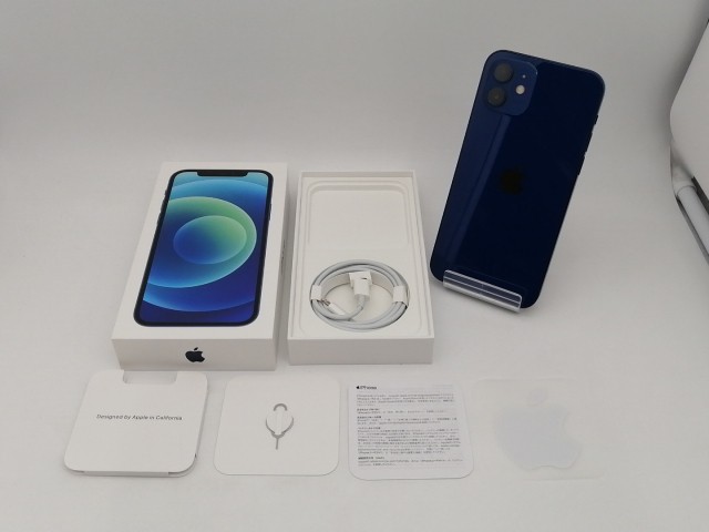 【中古】Apple 楽天モバイル 【SIMフリー】 iPhone 12 256GB ブルー MGJ33J/A【なんば】保証期間１ヶ月【ランクC】