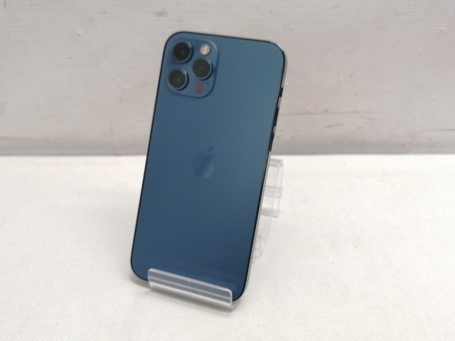 【中古】Apple au 【SIMロック解除済み】 iPhone 12 Pro 128GB パシフィックブルー MGM83J/A【仙台駅東口】保証期間１ヶ月【ランクC】