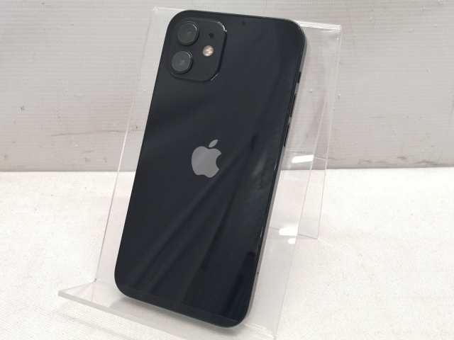 【中古】Apple au 【SIMロック解除済み】 iPhone 12 64GB ブラック MGHN3J/A【仙台駅東口】保証期間１ヶ月【ランクB】