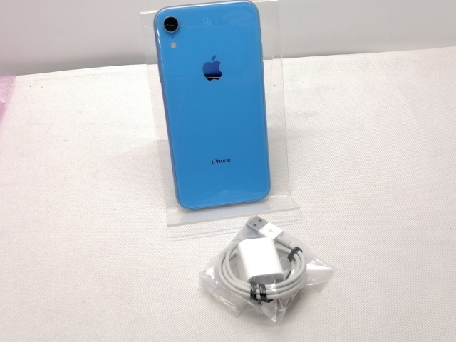 02933】美品/Apple/iPhone XR/128GB/ブルー/MT0U2J/A バッテリ95％/SIM