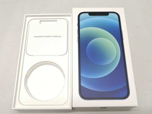 【中古】Apple 国内版 【SIMフリー】 iPhone 12 256GB ブルー MGJ33J/A【池袋東口】保証期間１ヶ月【ランクC】