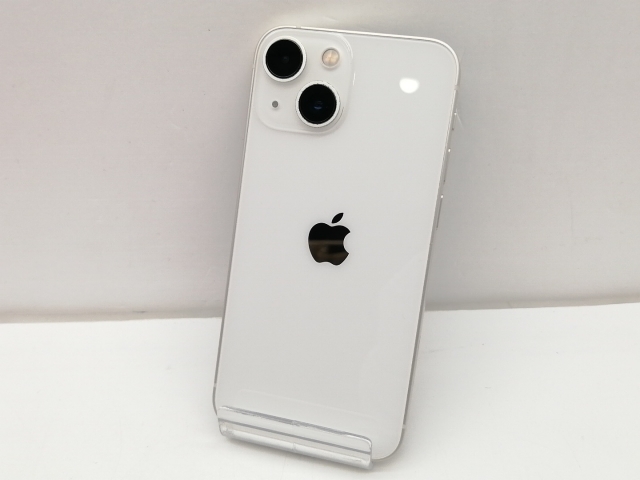 【中古】Apple SoftBank 【SIMフリー】 iPhone 13 mini 128GB スターライト MLJE3J/A【仙台イービーンズ】保証期間１ヶ月【ランクC】