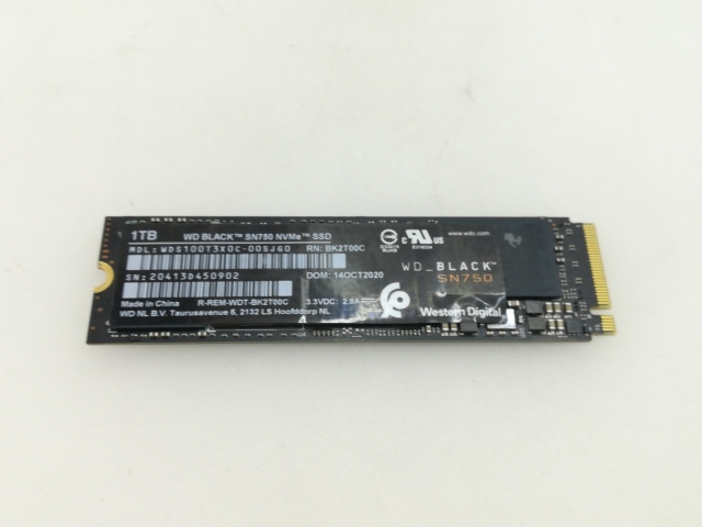 【中古】W.D. Black SN750 NVMe SSD(WDS100T3X0C) 1TB/M.2 2280(PCIe3.0 NVMe)/2019年【大須】保証期間１週間