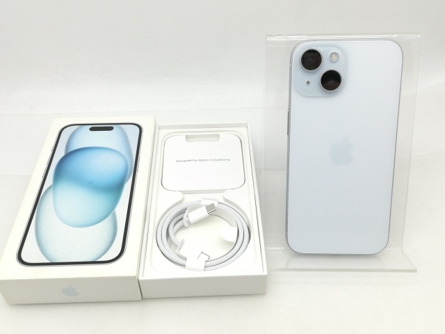 【中古】Apple 国内版 【SIMフリー】 iPhone 15 128GB ブルー MTML3J/A【大須】保証期間１ヶ月【ランクB】