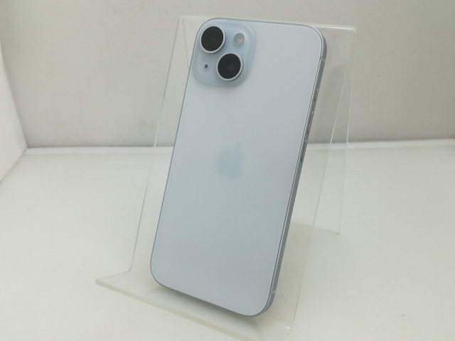 【中古】Apple SoftBank 【SIMフリー】 iPhone 15 128GB ブルー MTML3J/A【大須】保証期間１ヶ月【ランクA】