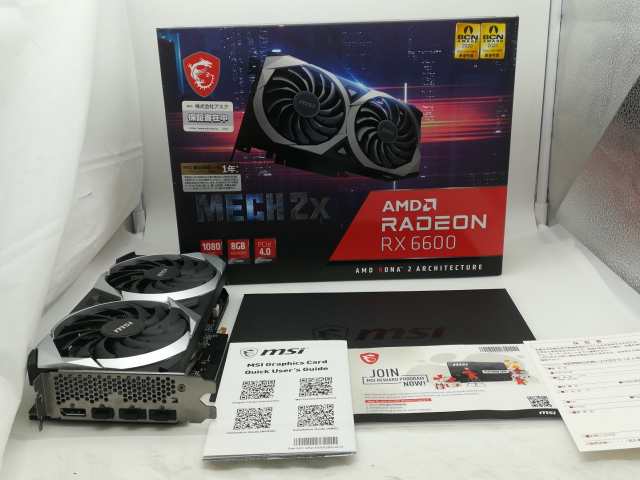 【中古】MSI Radeon RX 6600 MECH 2X 8G RX6600/8GB(GDDR6)/PCI-E【大須】保証期間１週間