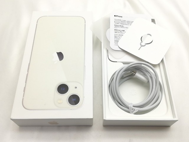 【中古】【赤ロム保証あり】Apple SoftBank 【SIMフリー】 iPhone 13 mini 128GB スターライト MLJE3J/A【秋葉3号】保証期間１ヶ月【ラン