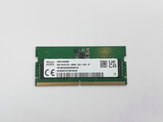 【中古】262PIN SODIMM 8GB DDR5-4800(PC5-38400)【ノートPC用】【秋葉3号】保証期間１週間