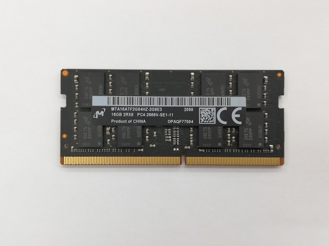 【中古】260PIN 16GB DDR4-2666(PC4-21300) SODIMM 【ノートPC用】【秋葉3号】保証期間１週間