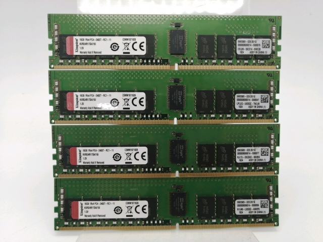 【中古】DDR4 16GB 4本セット 計64GB PC4-19200(DDR4-2400) Registered/ECC【サーバー用】【秋葉2号】保証期間１週間 28,587円