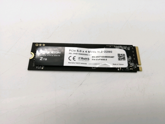 【中古】Princeton PHD-ISM2G5DL-2T 2TB(M.2 2280/PCIe5.0 NVMe)/TLC【秋葉2号】保証期間１週間 26,637円
