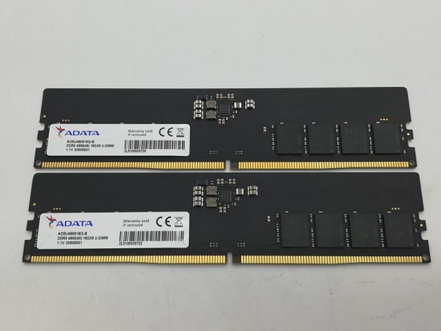 【中古】DDR5 16GB 2枚組（合計32GB） DDR5-4800(PC5-38400)【デスクトップPC用】【秋葉2号】保証期間１週間