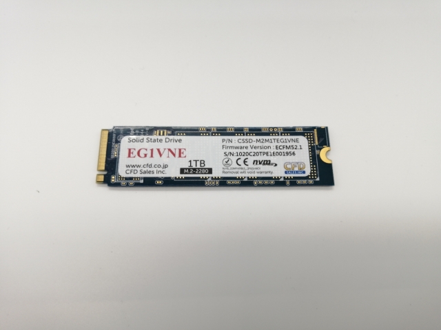 【中古】CFD CSSD-M2M1TEG1VNE 1TB/M.2 2280(PCIe3.0 NVMe)/QLC【秋葉2号】保証期間１週間