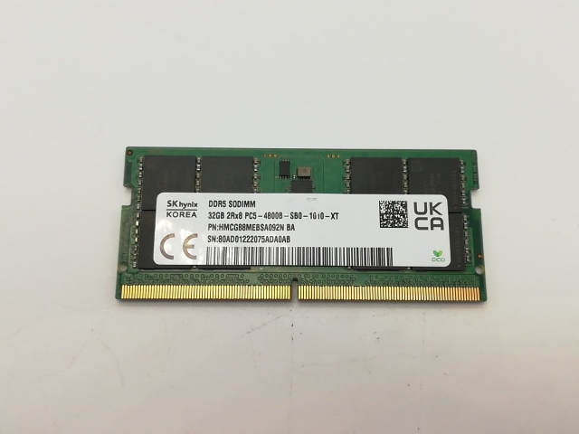 【中古】262PIN SODIMM 32GB DDR5-4800(PC5-38400)【ノートPC用】【秋葉2号】保証期間１週間
