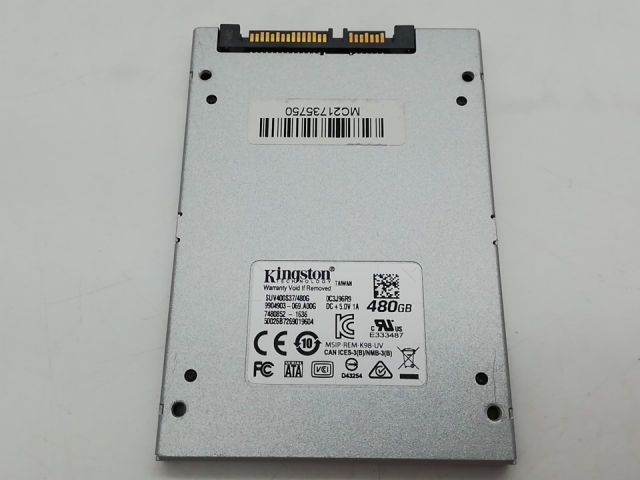 【中古】Kingston SSDNow UV400 SUV400S37/480G 480GB/SSD/6GbpsSATA/7mm/2016/TLC【秋葉2号】保証期間１週間