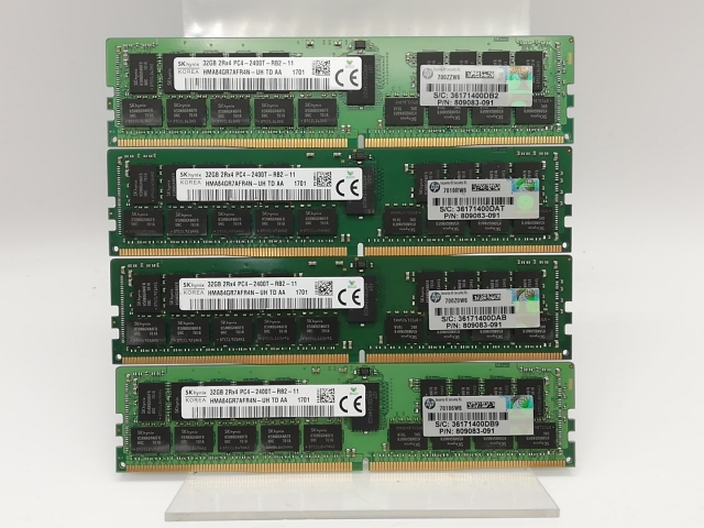 【中古】DDR4 32GB 4本セット 計128GB PC4-19200(DDR4-2400) Registered/ECC【サーバー用】【秋葉2号】保証期間１週間