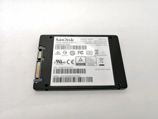 【中古】各社2.5SSD 480GB SSD SATA【秋葉2号】保証期間１週間 6,986円