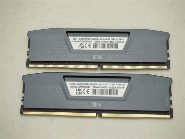 【中古】DDR5 32GB 2枚組（合計64GB） DDR5-5600(PC5-44800)【デスクトップPC用】【秋葉2号】保証期間１週間