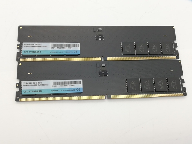 【中古】DDR5 32GB 2枚組（合計64GB） DDR5-5600(PC5-44800)【デスクトップPC用】【秋葉2号】保証期間１週間