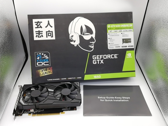 中古】玄人志向 GF-GTX1650-E4GB/OC/DF GTX1650/4GB(GDDR5)/PCI-E