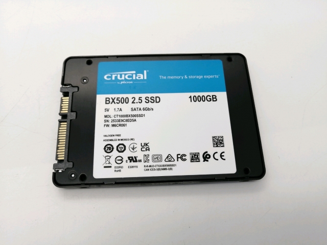 【中古】Crucial BX500(CT1000BX500SSD1) 1TB/SSD/6GbpsSATA【秋葉2号】保証期間１週間