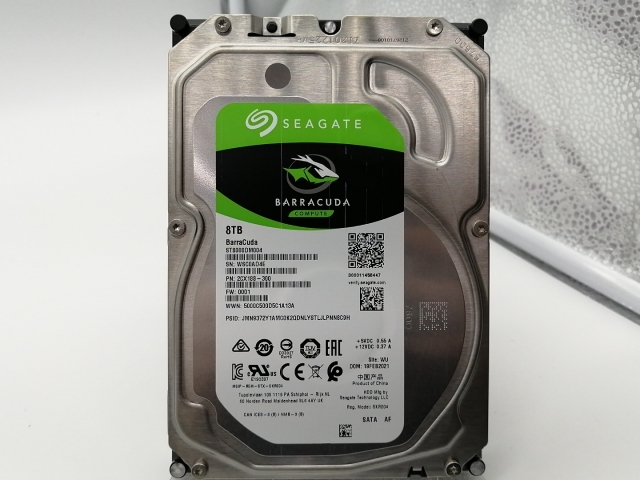 【中古】Seagate ST8000DM004 8TB/5400rpm/256MB/6Gbps【秋葉2号】保証期間１週間の通販は