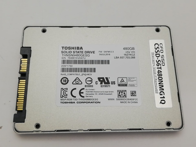【中古】CFD CSSD-S6T480NMG1Q 480GB/SSD/6GbpsSATA/TLC/2016【秋葉2号】保証期間１週間