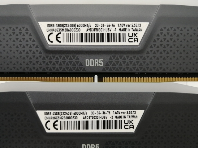 【中古】DDR5 24GB 2枚組（合計48GB） DDR5-6000(PC5-48000)【デスクトップPC用】【秋葉2号】保証期間１週間_2