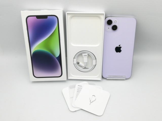 【中古】Apple 国内版 【SIMフリー】 iPhone 14 Plus 256GB パープル MQ4M3J/A【神保町】保証期間１ヶ月【ランクA】