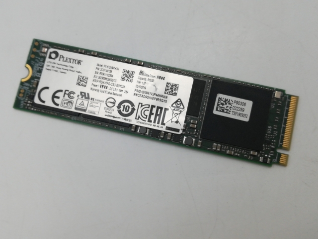 【中古】PLEXTOR M9PeGN(PX-512M9PeGN) 512GB/M.2 2280(PCIe3.0 NVMe)【京都】保証期間1週間