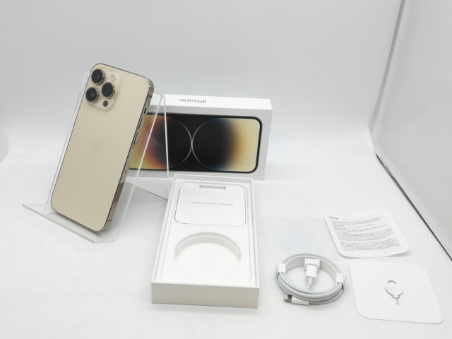 【中古】Apple 国内版 【SIMフリー】 iPhone 14 Pro Max 128GB ゴールド MQ983J/A【京都】保証期間１ヶ月【ランクB】