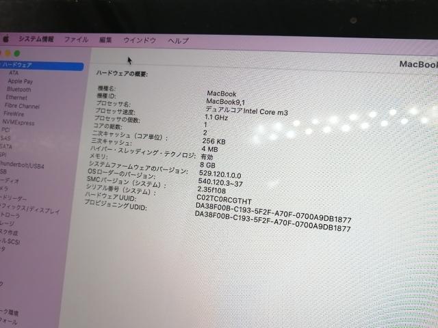 【中古】Apple MacBook 12インチ CoreM3:1.1GHz 256GB スペースグレイ MLH72J/A  (Early 2016)【京都】保証期間１ヶ月【ランクC】の通販は