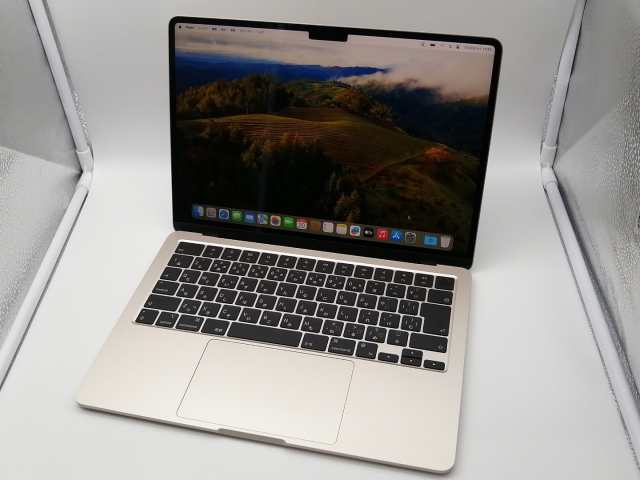 【中古】Apple MacBook Air 13インチ M2(CPU:8C/GPU:8C) 8GB/256GB スターライト MLY13J/A (M2・2022)【博多】保証期間１ヶ月【ランクA