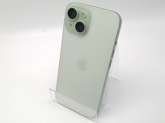 【中古】Apple SoftBank 【SIMフリー】 iPhone 15 128GB グリーン MTMM3J/A【博多】保証期間１ヶ月【ランクA】