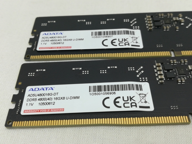 【中古】DDR5 16GB 2枚組（合計32GB） DDR5-4800(PC5-38400)【デスクトップPC用】【川崎】保証期間１週間_2