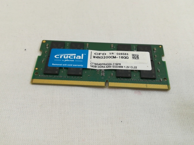 【中古】260PIN 16GB DDR4-3200(PC4-25600) SODIMM 【ノートPC用】【川崎】保証期間１週間