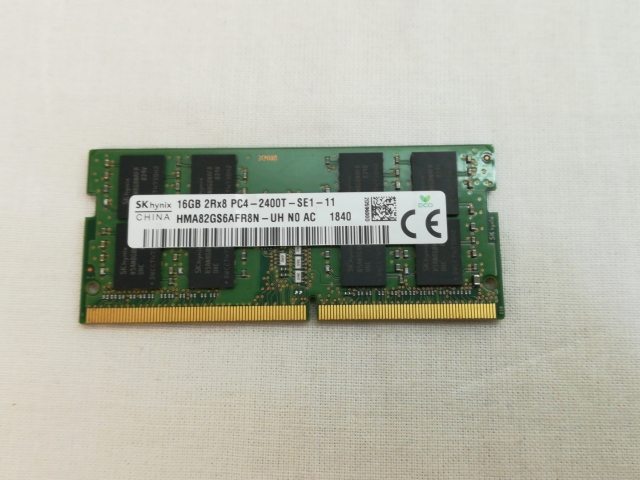 【中古】260PIN 16GB DDR4-2400(PC4-19200) SODIMM 【ノートPC用】【川崎】保証期間１週間