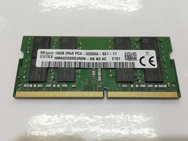 【中古】260PIN 16GB DDR4-3200(PC4-25600) SODIMM 【ノートPC用】【川崎】保証期間１週間