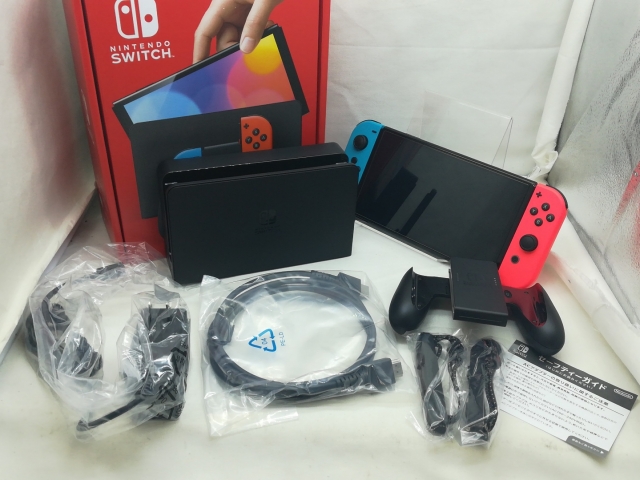 中古】Nintendo Switch 本体 (有機ELモデル) HEG-S-KABAA ネオンブルー