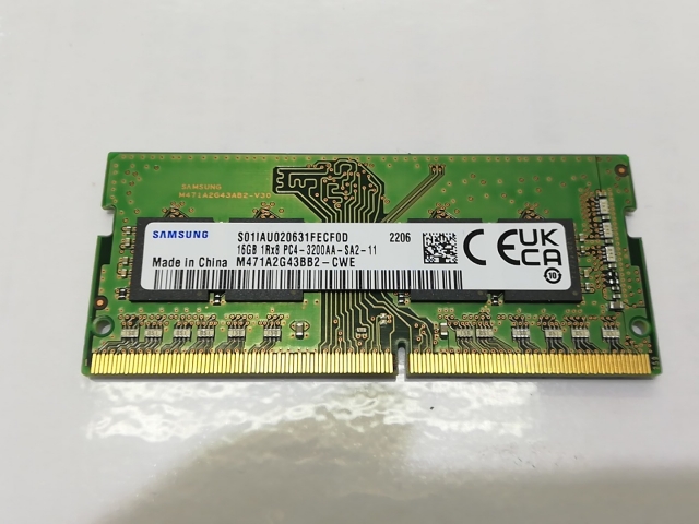 【中古】260PIN 16GB DDR4-3200(PC4-25600) SODIMM 【ノートPC用】【川崎】保証期間１週間