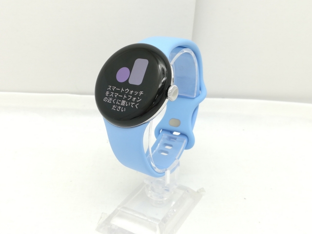 【中古】Google Pixel Watch2 Bluetooth/Wi-Fiモデル PolishedSilverアルミケース/Bayアクティブバンド【川崎】保証期間１ヶ月【ランクC】_1
