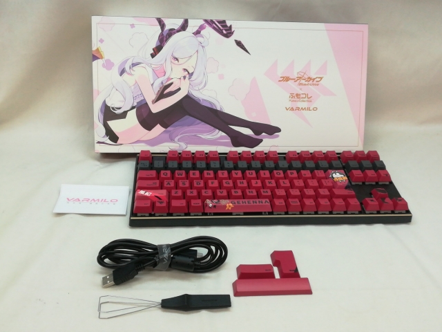 ブルーアーカイブ キーボード ゲヘナ学園モデル 日本語配列　サクラ軸 豪華セット ブルーアーカイブ ふもコレ キーボード豪華セット ゲヘナ学園